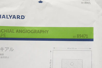 Halyard 89471 Brachial Angiography Drape, Level 4, 44inch x 31inch
